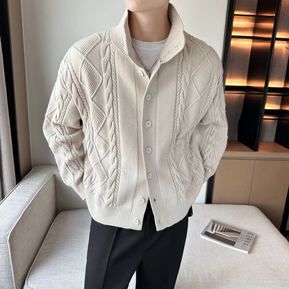 Luca Retro Knit Cardigan beige