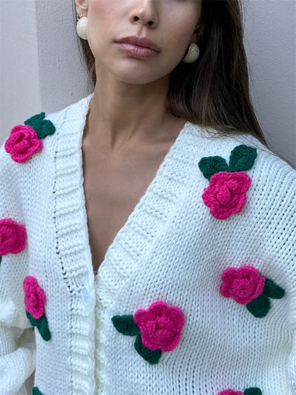 Lily Floral Knit Cardigan