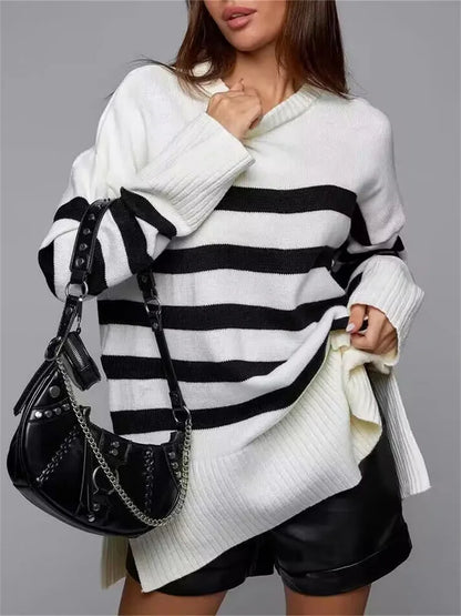 Aria Striped Knit Sweater