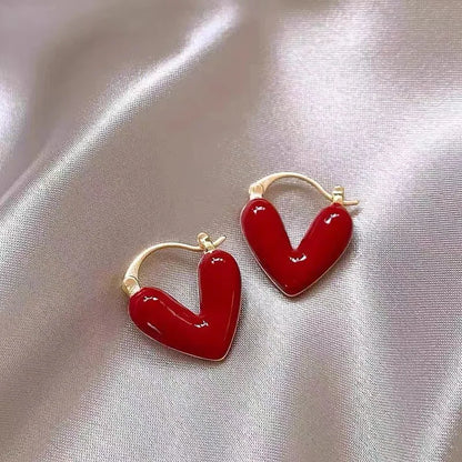 Heart Drip Hoop Earrings