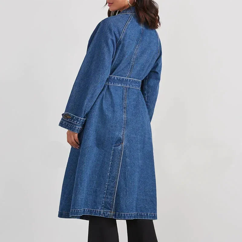 Riviera Double-Breasted Denim Coat