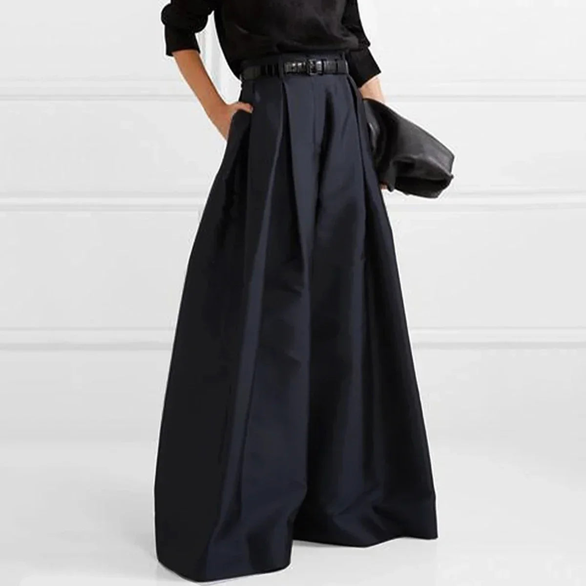 Wide-Leg Trousers navy