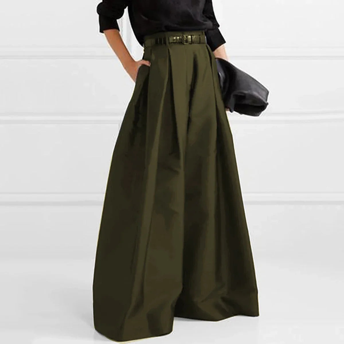 Wide-Leg Trousers green