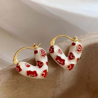 Heart Drip Hoop Earrings